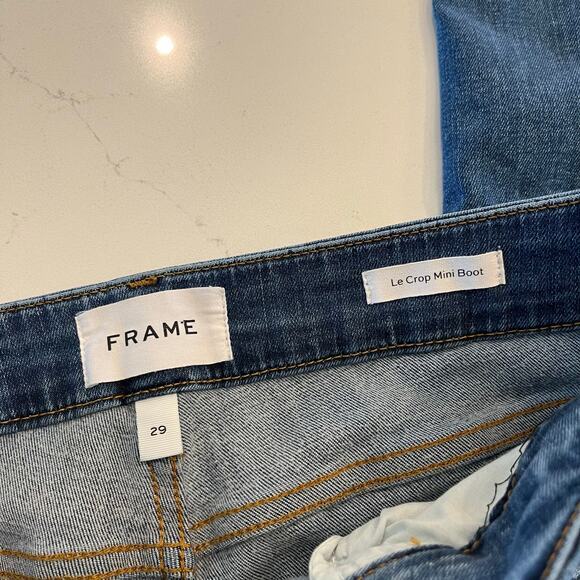 FRAME Denim Le Crop Mini Boot Cut Jeans in Poe‎ Size 29 - Picture 6 of 11